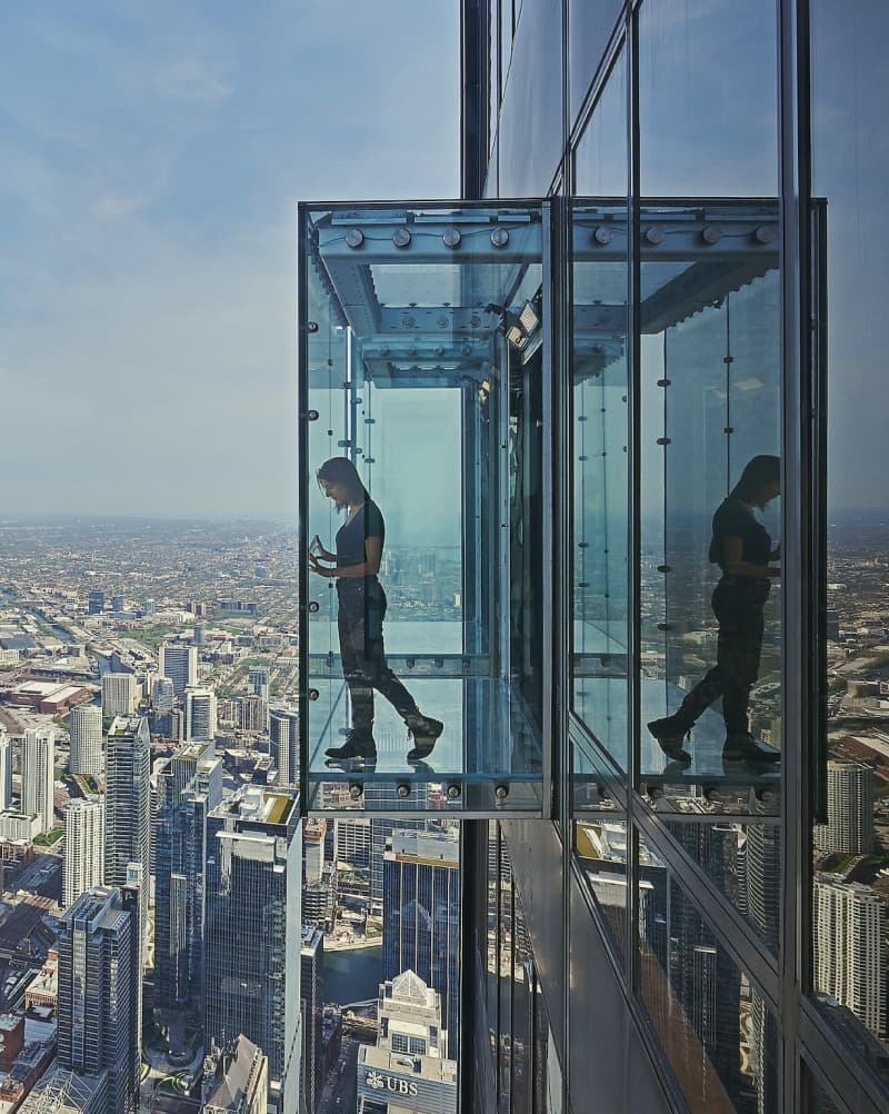 Person standing on The Ledge